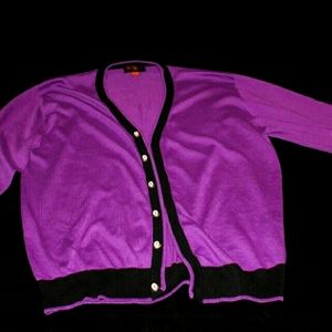 Mens Purple Cardigan Sweater Size XL